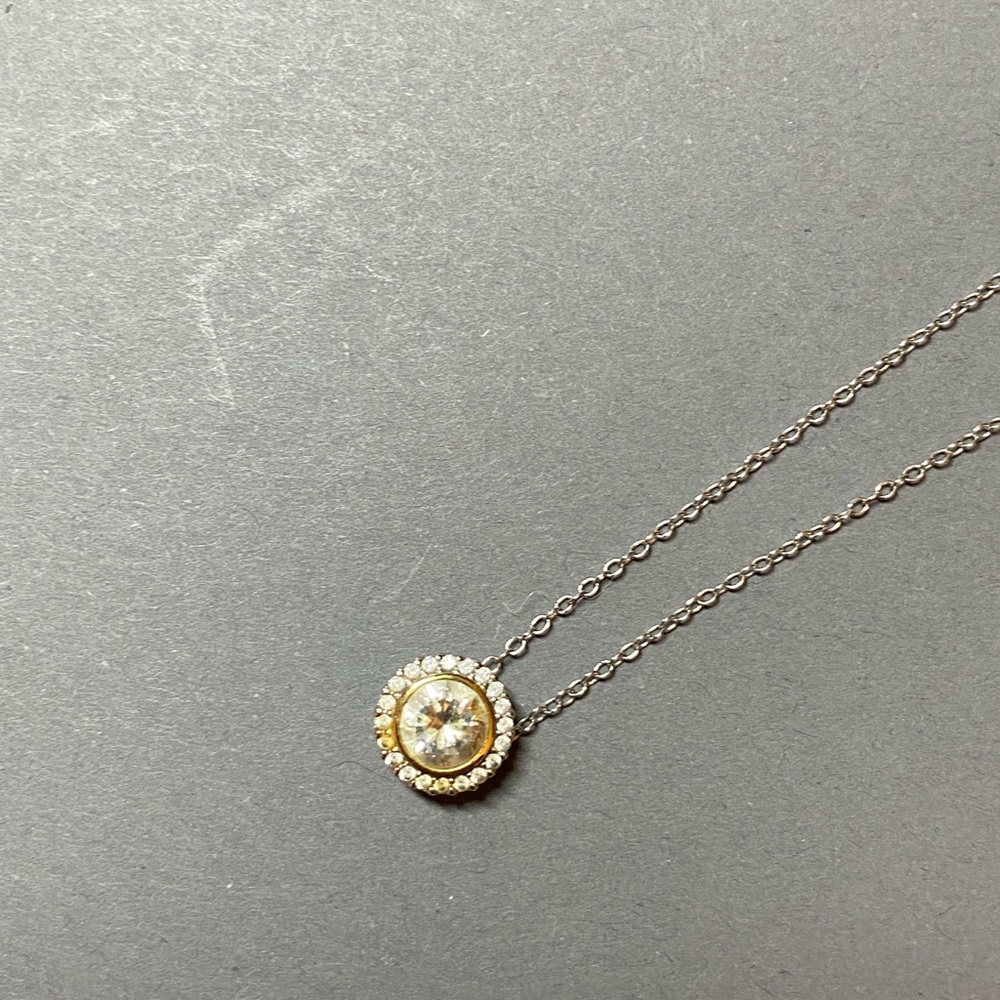 Vintage sterling cubic zirconia necklace
